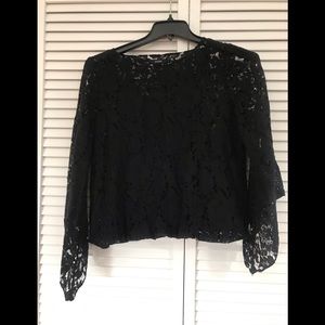 Alfani Women’s black mesh Lace Top!